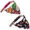 QOZJI 2er-Pack Hundehalstuch mit Halsband, verstellbar für Welpen, kleine Hunde und Katzen (M, mehrfarbig, Cartoon)