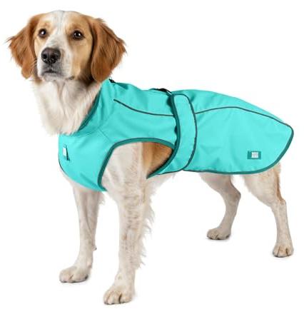Max & Molly Regenmantel Hund wasserdicht, XXS, Turquoise, Sportliche Regenjacke für Hunde mit verstellbarem Bauchgurt, Reflektierend und Sicher, Regenjacke Hund mit Geschirröffnung