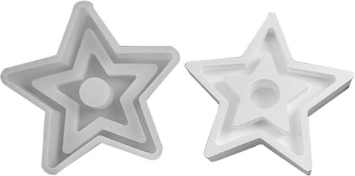 Stampo in silicone per portacandele a forma di stella, luna e cuore, stampo in gesso per realizzare candelieri, stampo decorativo per artigianato artistico