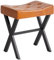 IBUYKE U-förmiger PU Eitelkeitshocker, quadratischer Make-up Hocker mit X-Bein, Ottoman Sitz Fußstütze Hocker, Multi-Use als Kleiner Beistelltisch, für Schlafzimmer, Wohnzimmer, Hellbraun WBD019J