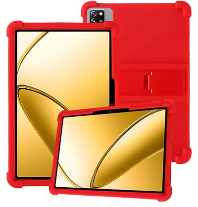 Case for Blackview 2025 Newest 10 Inch Tab60 WIFI / Tab60 Pro Android 14 Tablet with Full Coverage, Shockproof, Anti-scratch, Adjustable Stand, Kids Friendly Soft Silicone Cover,Red