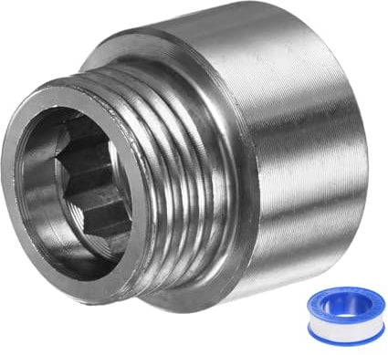 M METERXITY Shower Head Extension Arm, Stainless Steel G1/2 Male to Female Extension Pipe Fitting Adapter with PTFE Thread Seal Tape for Shower/Faucet, Pipe Plumbing Coupler 1/25mm 1-Pack