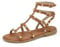 IF Fashion Schuhe Sandalen Flip-Flops Gladiator Sommerstiefel für Damen mit Nieten Kunstleder 6868-136, 701 Camel Schnallen, 41 EU