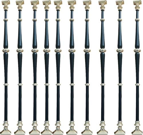 SAFWELAU Treppengeländer Terrassengeländer Metall-Geländer für Korridortreppen mit Verstellbarer Halterung und Sockel, Aluminium Treppengeländer mit Bodenbefestigung für Loft-Treppe Innen(10 Packs)