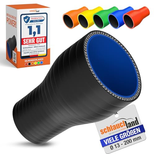 1 Stück | REDUZIER-STÜCK Silikon ID-Ø 80-64mm schwarz 200°C | VIELE GRÖSSEN & FARBEN | Silikon-Schlauch Reduzierung Reduzierer Ladeluft-Schlauch Kühlmittel Adapter flex Rohr Kupplung| PREMIUM