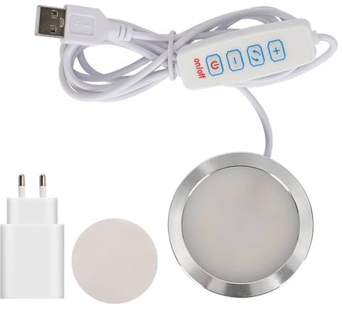 Hoembpn 3D-Drucker LED-Lampen-Kit für Bambu Lab A1/A1mini/P1S/P1P/X1C, USB LED Nachtlicht mit Ein-/Aus Schalter, 3 Weißlicht-Modi (Kühl/Warm/Natürlich), 10 Helligkeitsstufen + USB Netzadapter