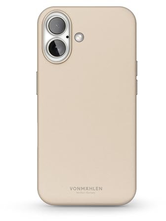VONMÄHLEN Like Leather Case – Luxuriöse Hülle aus veganem Leder, kompatibel mit iPhone 16 und Mag-Safe, umweltbewusst und elegant - Cream