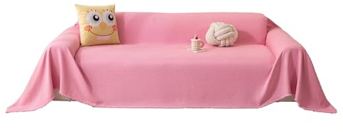 Meicynhoger Housse de Canapé Clic Clac Imperméable 3 Places 260x180 cm,Couverture en Polyester Épais Anti-déchirure pour Familles avec Chiens et Chats (Rose 2#, L)