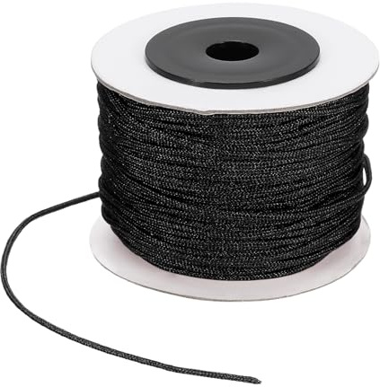 PATIKIL 44 Yard Nylon Schnur 1.5 mm Nylon Seil Lanyard Faden Schwarz