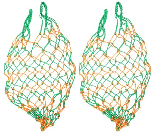 CVUTOVO Heusäcke und Hygienischem Wandhängendes Design für Pferde und Schafe aus Polyester 2 Stück zur Langsamen Fütterung mit Großem Fassungsvermögen im Stall und Bauernhof