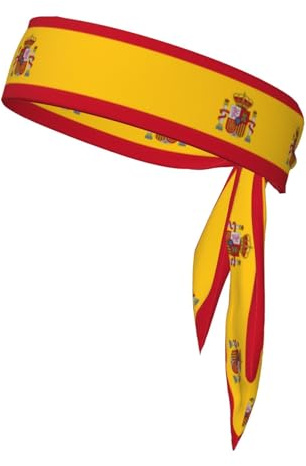 Corbata deportiva con bandera de España, ajustable, elegante, transpirable, para correr, entrenamiento, gimnasio, ciclismo, tenis, baloncesto