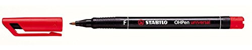 STABILO OHPen universal permanent, 10 Pack – Permanent Marker (10 Pack, rot, schwarz, rot, Polypropylen, fein, rund Spitze)