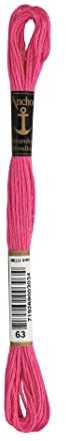 Anchor Sticktwist 4635000-00063 fuchsie Stickgarn, 100 % Baumwolle