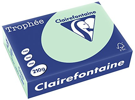 Clairefontaine 2210C - Ries Druckerpapier / Kopierpapier Trophee, intensive Farben, DIN A4, 210g, 250 Blatt, Kanariengelb, 1 Ries