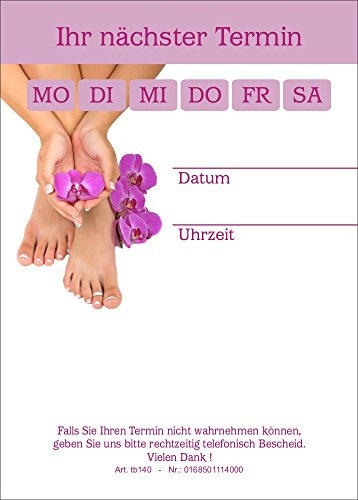 BeWeSt 10 Terminblöcke mit je 50 Terminzetteln, DIN A7, Nails Nagelstudio tb140