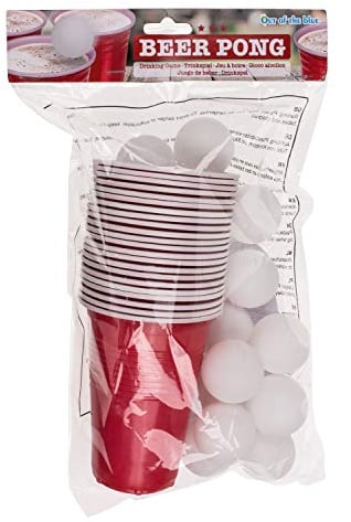 Out of the blue Jeu à Boire/Beer Pong / 15 Boules et 22 Gobelets de 550 ML/Matière : Plastique