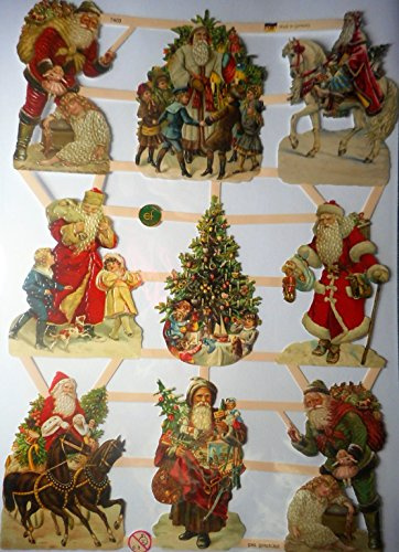 Glanzbilder Weihnachten Weihnachtsmann Baum EF 7403 Oblate Posiebilder Scrapbook Deko GWI 442