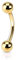 viva-adorno® Piercing Banane Augenbrauenpiercing mit Kugeln Edelstahl Größen Z56, Gold 1,2x10x3mm