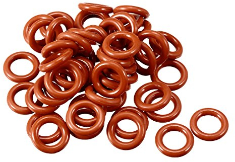 sourcing map 50pcs Silikon O-Ring 10mmx6mmx2mm VMQ Dichtring Dichtungsring Dichtung rot