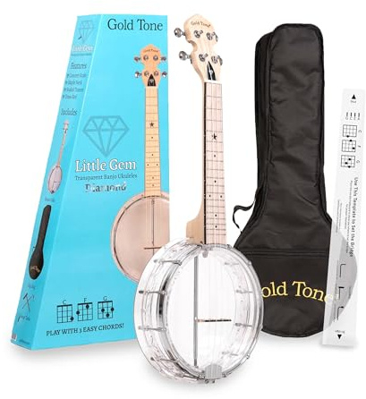 Gold Tone Little Gem Ukes, 4-String Ukulele, Right, Clear (LG/D)
