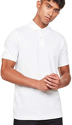 G-STAR RAW Dunda Polohemd S/S Herren, Weiß (100)., XL