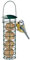 Relaxdays 2 x Meisenknödelhalter zum Aufhängen, Futterspender für Wildvögel, Futtersäule mit Dach, Eisen, 31 cm, dunkelgrün