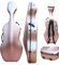 Custodia per violoncello 4/4 in fibra di carbonio mista, custodia rigida, resistente e leggera, 4,5 kg, supporta 300 kg di pressione rose-gold