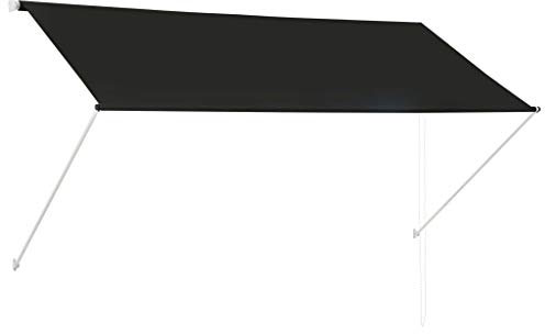 Tidyard Einziehbare Markise Sonnenmarkise Balkonmarkise Handbetrieben Sonnenschutz Stoffgewicht 180 g/m² 250 x 150 cm Anthrazit