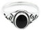Windalf Zarter Ring LUCY 0.9 cm Onyx mit Lebens Spiralen Midi Ring 925 Sterlingsilber (Silber, 54 (17.2))