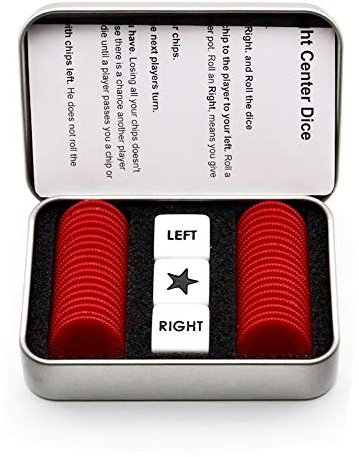 Beatway Würfelspiel mit 3 Würfeln + 36 roten Chips + Benutzerhandbuch in Dose - Ab 5 Jahren