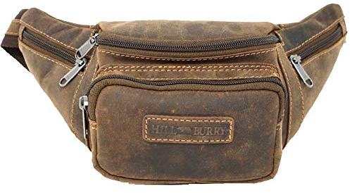 Hill Burry Bauchtasche Hüfttasche Gürteltasche Leder Männer Herren Damen braun
