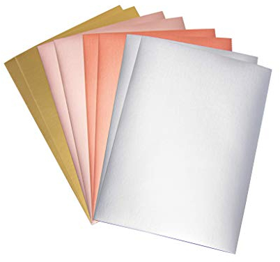 Rayher 67365000 Effektpapier Metallic matt - Basics, 8 Blatt, DIN A4, 21 x 29,7 cm, 250g/m2, 4 Farben sortiert, Metallicpapier zum Basteln, Natur