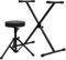 vidaXL Ensemble de Support de Clavier et de Tabouret Réglable Synthétiseur Clavier de Piano Répétition Equipe de Performance Musicale Noir