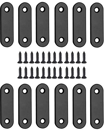 Jiozermi 12 Pcs Straight Brace 2 x 0.6, Matte Black