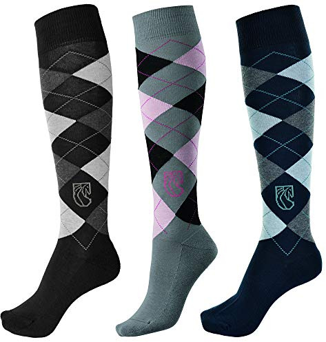 Pramoda 3 Paar Damen Baumwoll Reitsocken