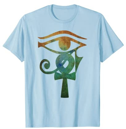 Kreuz Auge des Horus Symbol Ankh Ägyptische Crux Ansata Pyramide T-Shirt
