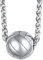 FindChic Kette für Herren Volleyball Anhänger aus Edelstahl Kettenlänge 61 cm verstellbar als Geschenk zum Geburtstag, Weihnachten, Valentinstag Silber