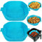 YQL Square Air Fryer Silicone Liners for Airfryer Baskets 3.5L-5.5L, 2PCS Reusable Air Fryer Accessories, 8 Inch (Inner Size: 6.5 Inch) Airfryer Trays for COSORI, Ninja, Tefal, Russell Hobbs (Blue)