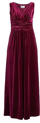 Gina Bacconi Sleeveless Velvet Maxi Dress, Wine, 20