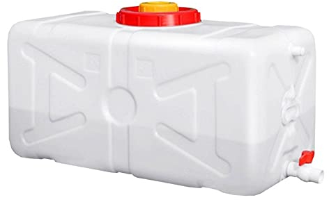 Reservoir eau Conteneur d'eau en plastique Cube d'urgence Transporteur d'eau 80L Seau d'eau portable avec un robinet Matière plastique insipide Stockage d'eau extérieur pour le camping Rando(Size:80L)