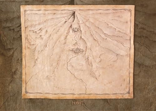 Displate - Poster aus Metall - Einfache Montage ohne Bohren - Middle-Earth - Middle-Earth Maps - The Desolation of Smaug - Größe L - 67,5x48cm Matt