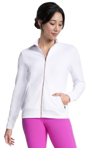 Skechers Go Walk Everywhere Full Zip Hoodless W3JA261-WHT, Women Sweatshirts, White, XS EU