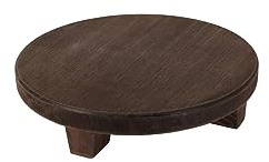 Spetebo Holz Blumenteller braun - Pflanzenständer mit 4 Füßen - Deko Pflanzenteller Blumenständer Pflanzenhocker