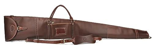 Tourbn Gewehrtasche aus echtem Leder, weich gepolstert, mit abnehmbarem Schultergurt