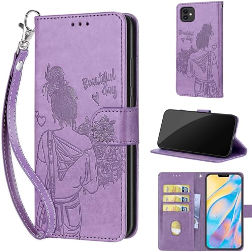 TOMYOU Handyhülle für iPhone 12 / iPhone 12 Pro Hülle, mit [Standfunktion] [Magnetverschluss] Premium Stoßfesten Kunstleder Flip Wallet Case Hülle kompatibel iPhone 12 / iPhone 12 Pro Violett