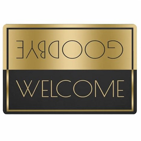 Entrance Door mat Modern Reversed Welcome Goodbye Door Mat for Front Door Hallway Black Gold Doormat Anti Slip Rug Carpet Minimalism home decor