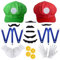 Herton Mario Bros Mütze rot und grün Hut Mario und Luigi Hüte Kappen Schnurrbärte Handschuhe Knöpfe Hosenträger Mario Karneval Fasching Party Verkleidung Karneval Cosplay Kostüm für Erwachsene Kinder
