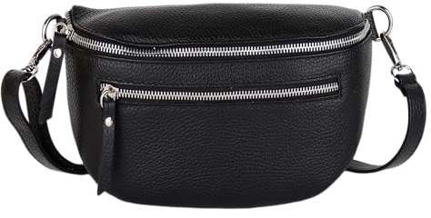 MIRROSI® Damen Bauchtasche Umhängetasche 27x14,5x8cm Damen, Made in Italy, aus Echtleder Tasche Echtes Leder, Brusttasche, Crossbody Bag aus echtem Leder