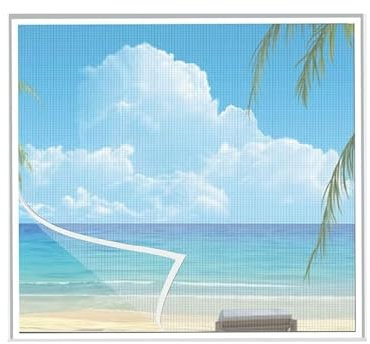 Zanzariera a rullo per finestre 165x180 cm Tenda antizanzare magnetica Anti zanzare Nessuna foratura Installazione facile Senza attrezzi per la porta del patio del soggiorno - Bianca