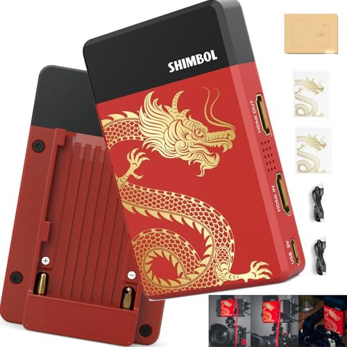 Shimbol TP Mini Drahtloses Video-Übertragungssystem, 600Fuß Reichweite, HDMI-Eingang/Ausgang, 1080p60, 0,07s Latenz, mehrere Stromversorgungsmodi, Sender und Empfänger für Live-Streaming.